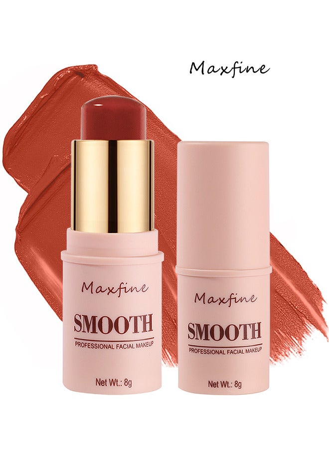 Smooth Professional Facial Makeup Stick, Cheeks And Lips And Eyes, 3 In 1 Creamy blush, Moisturizing And Delicate Long Lasting Makeup Retention, Makeup Stick For Women (Peony Red)