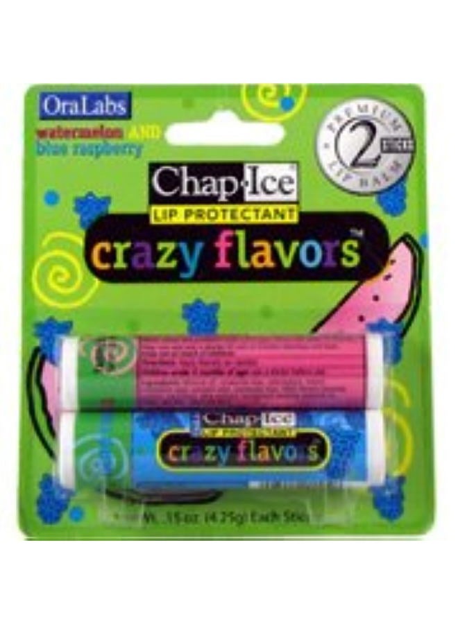 Oralabs ChapIce Crazy Flavors Lip Balm Watermelon and Blue Raspberry 2 Sticks