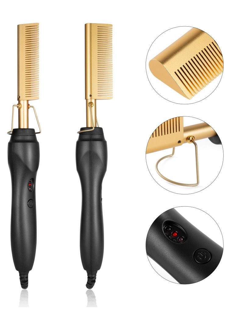 Hair Straightener Curling Hot Comb Wet Dry Hair Use Electric Hair Curler Professional Hot Comb