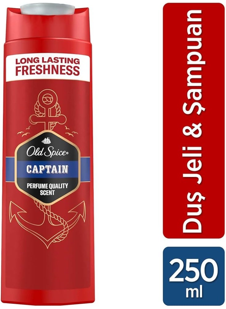 Captain 3 in 1 Wash Body Wash 250ml