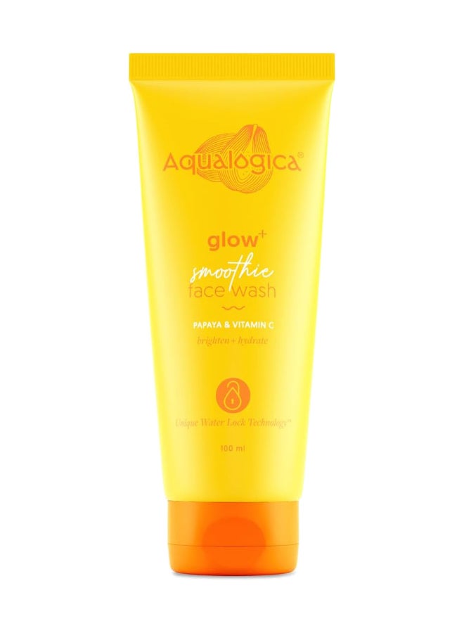 Aqualogica Glow+ Smoothie Face Wash for Deep Cleansing & Skin Brightening With Vitamin C & Papaya, 100 ml