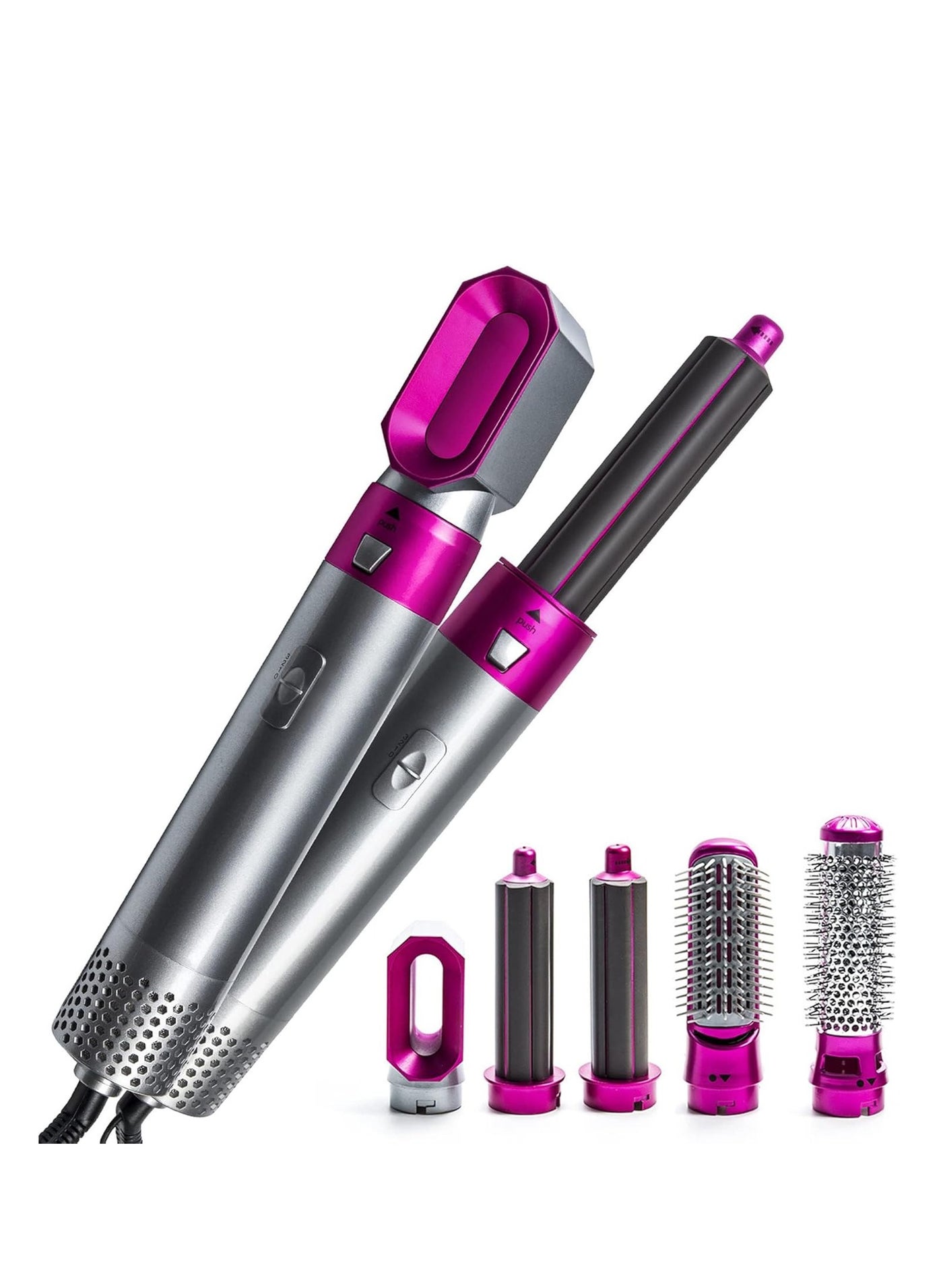 5 in 1 Curling Wand Hair Styler Curling ironfor Multiple Hair Types and Styles 5 in 1 Curling Set Purple+Gray