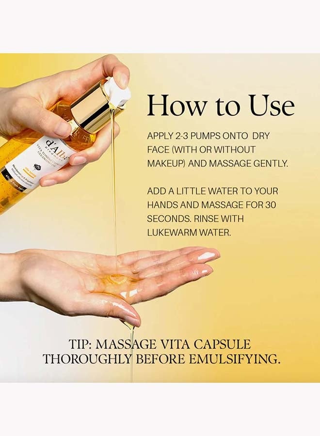 Vita Toning Capsule Cleansing Oil, Vegan Skincare, Easy One Step Cleaser for Sebum & Makeup Removal, Hydrating Cleanser, for Sensitive Skin 150ml - image 5
