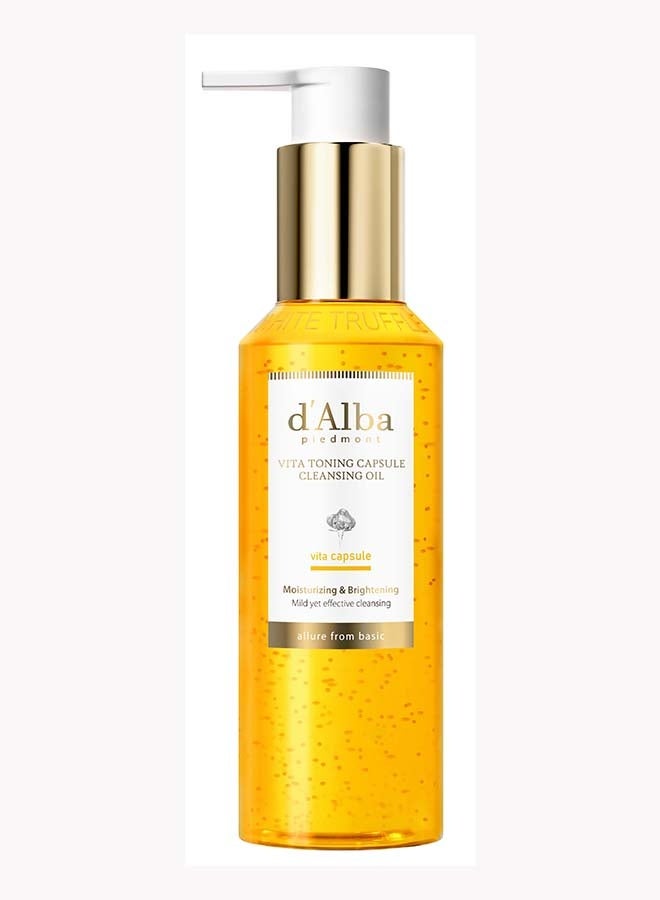 Vita Toning Capsule Cleansing Oil, Vegan Skincare, Easy One Step Cleaser for Sebum & Makeup Removal, Hydrating Cleanser, for Sensitive Skin 150ml
