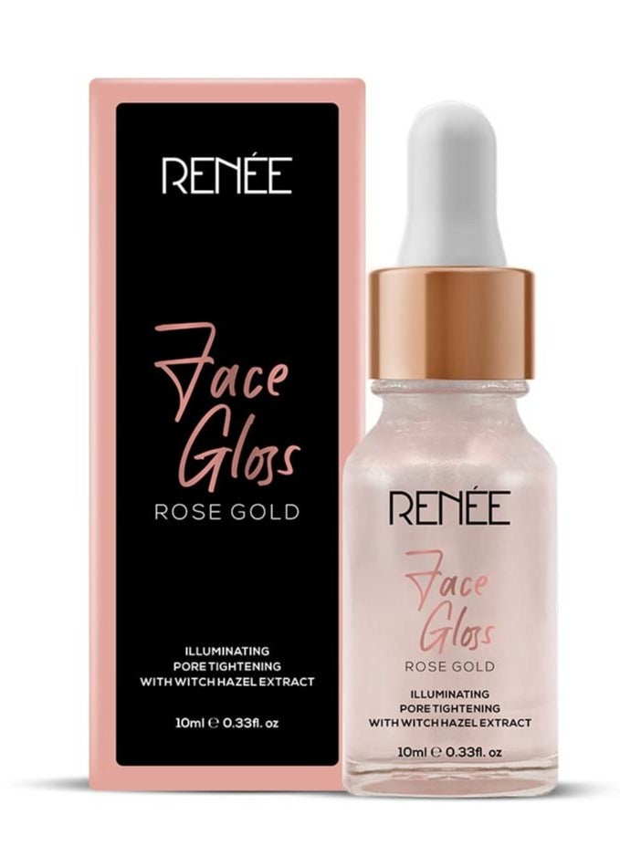 RENEE Face Gloss For Glass Like Skin   Instant Illumination  Radiant Glow rose gold  10ml