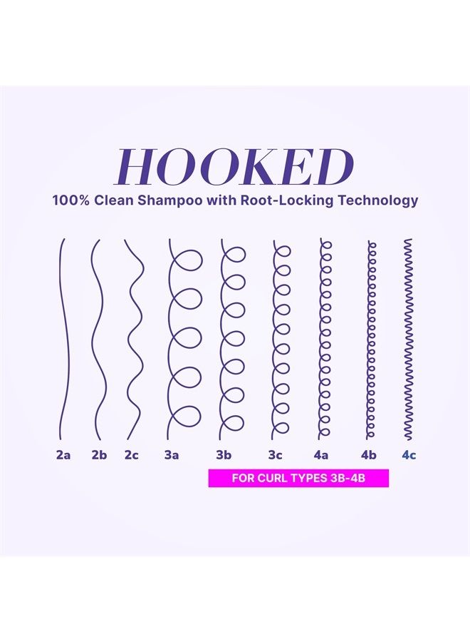 Curl Wow Hooked 100% Clean Shampoo with Root-Locking Technology – Rich-lathering, sulfate-free formula leaves no residues + helps anchor hair to stop shedding
