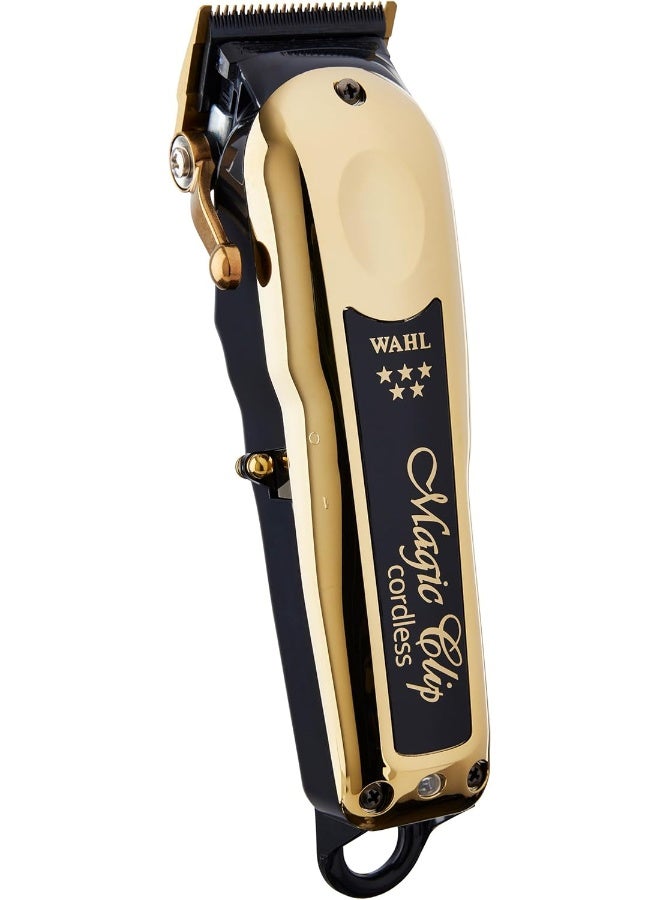 Wahl Professional 5 Star Magic Clip Gold | Cord-Cordless | 8 Premium Clipper Attachment Combs | DLC Staggertooth Blade | 3 Pin - GCC