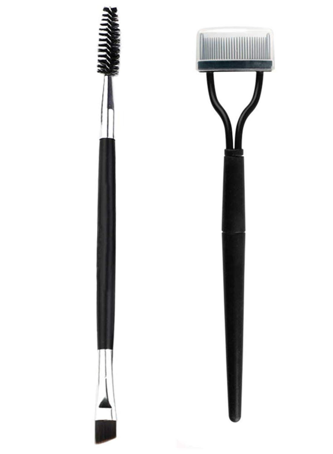 Eyelash Comb, Eyelashes Separator Curler, and Duo Eyebrow Brush and Spoolie Brush, False Eyelashes Applicator Tool Suitable for Women and Adult to Dress Up More Beautiful (2 Pcs)