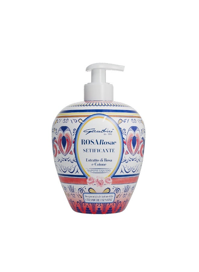 Sapone Liquido Faenza Rosa 500Ml Gentle Liquid Hand Soap With Rose Fragrance