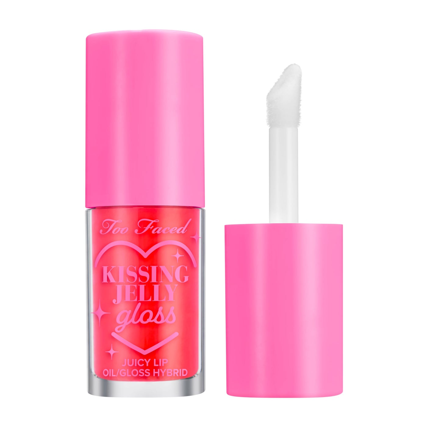 Too Faced Kissing Jelly Lip Oil Gloss | Hydrating Lip Oil + Gloss Hybrid for Instant Moisture and Shine, 0.15 Fl Oz, Sour Watermelon