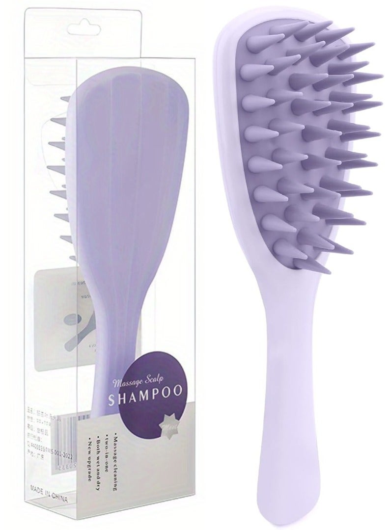 Hair Massager Shampoo Brush with Handle Hair Scalp Massager Brush with Soft Bristles Scalp Scrubber Dandruff Brush for Scalp Care and Hair Growth Shower Hair Scalp Scrubber Comb Blue