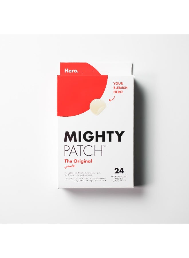 Hero Mighty Original Hydrocolloid Acne Pimple Patch for Shrinking Zits and Whiteheads in 1 use; Nighttime Spot Stickers for Face and Skin (24 Count)