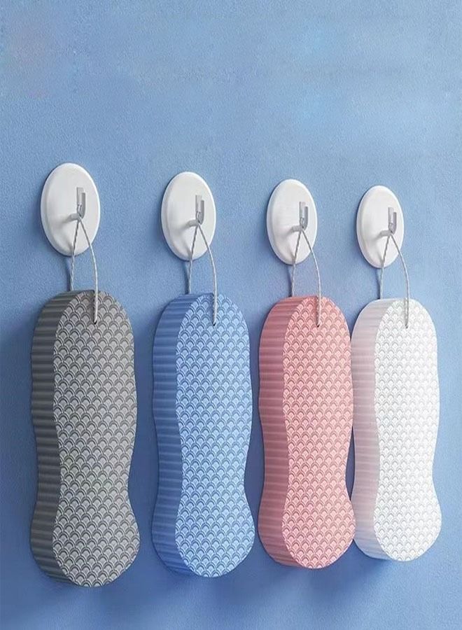 Set of 4 Soft Bath Body Shower Sponge with Hook, Super Soft Exfoliating Bath Sponge, Magic Fun Ultra Soft Body Scrubber Bath Toy, Spa Scrub Exfoliator Dead Skin Remover