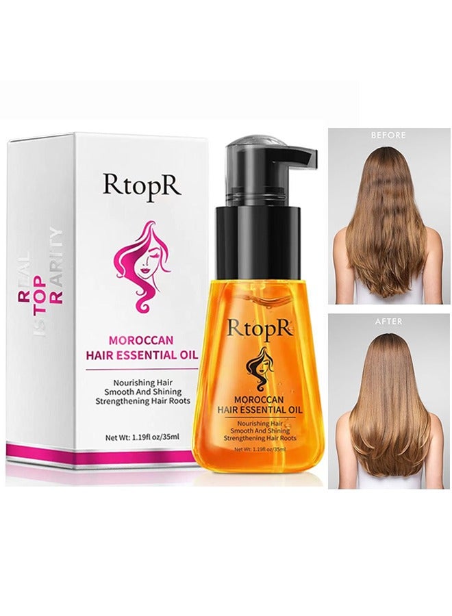 Moroccan Hair Essential Oil  Repair and Strengthen Damaged Hair Roots, No Shampoo Hair Mask, Moisturize Hair Care Essence - 35ML