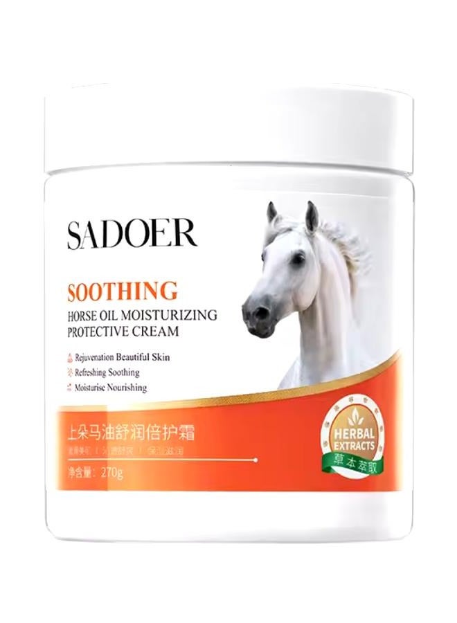Herbal Extract Not Greasy Soothing Face Moisturizer Horse Oil Face Cream 270g