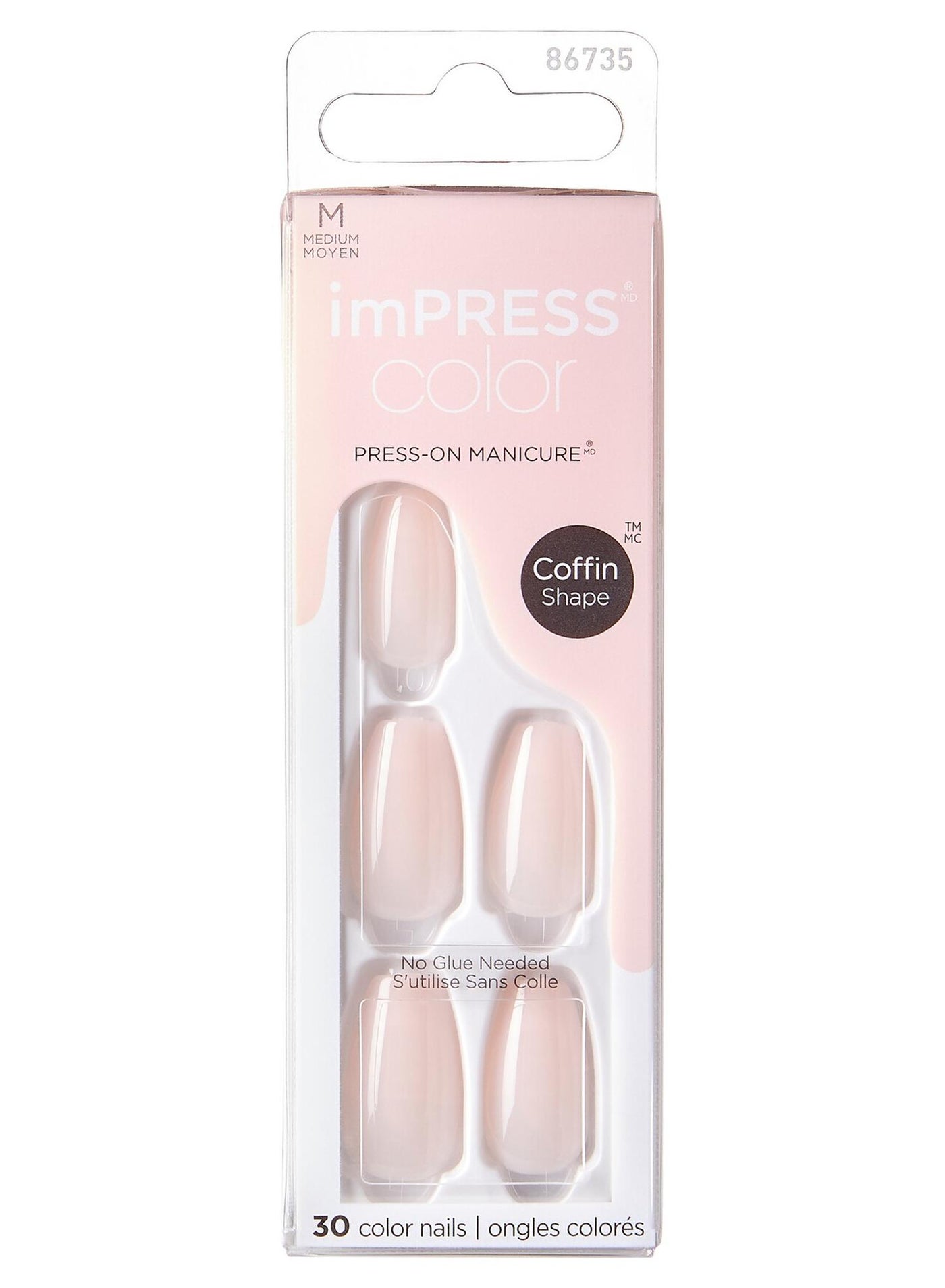 Kiss Impress Color Nails Medium Coffin- Serendipity IMC502C