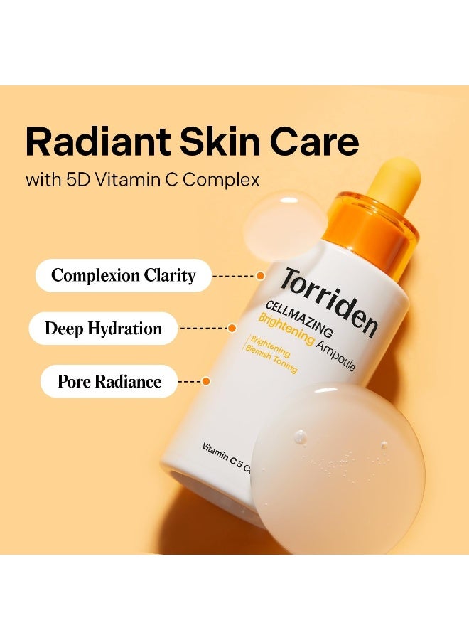 Cellmazing Brightening Ampoule Vitamin C 5 Complex Serum 30Ml – Hydrating, Tone Correcting, Radiance Boosting Korean Skincare, 1.01 Fl Oz - image 2