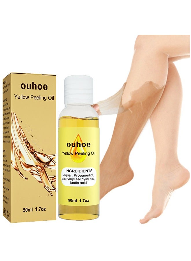 Yellow Peeling Oil, Extra Strength Yellow Peeling Oil Lightening Exfoliating, Suitable For Dark Skin, Body, Face, Dark Spots, Brightening Complexion