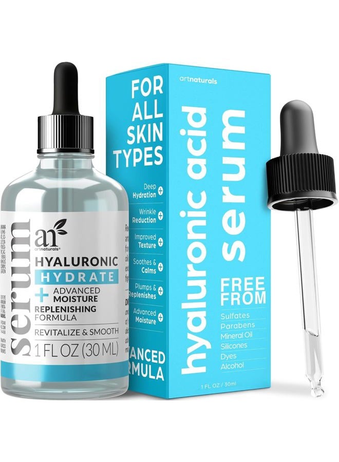 ArtNaturals Hyaluronic Acid Serum - Anti- Aging Facial Serum, Natural Moisturizer w/Vitamin C Serum & Vitamin E - for Skin Care - Reduce Wrinkles & Dark Spots (1 Fl Oz (Pack of 1))