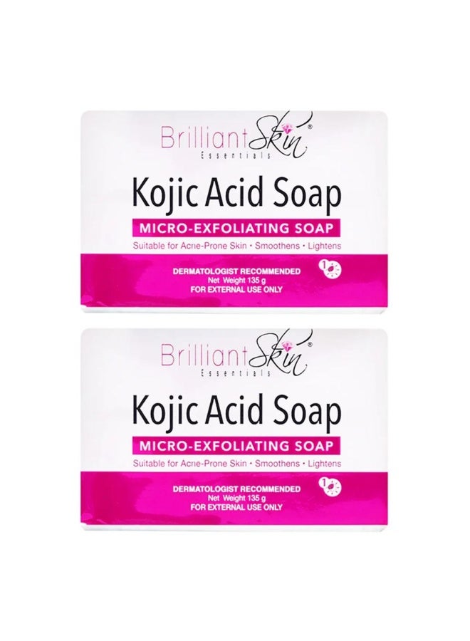 Kojic Acid Soap Micro, Exfoliating Soap Suitble For Acne prone Skin Smoothens And Lighthens 135g 2 pcs