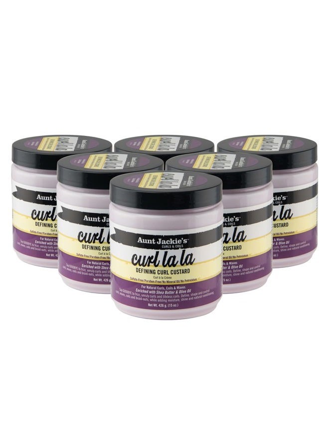 Curls and Coils Defining Custard for Natural Hair, Enriched with Shea Butter and Olive Oil, 15 oz, 6 Pack