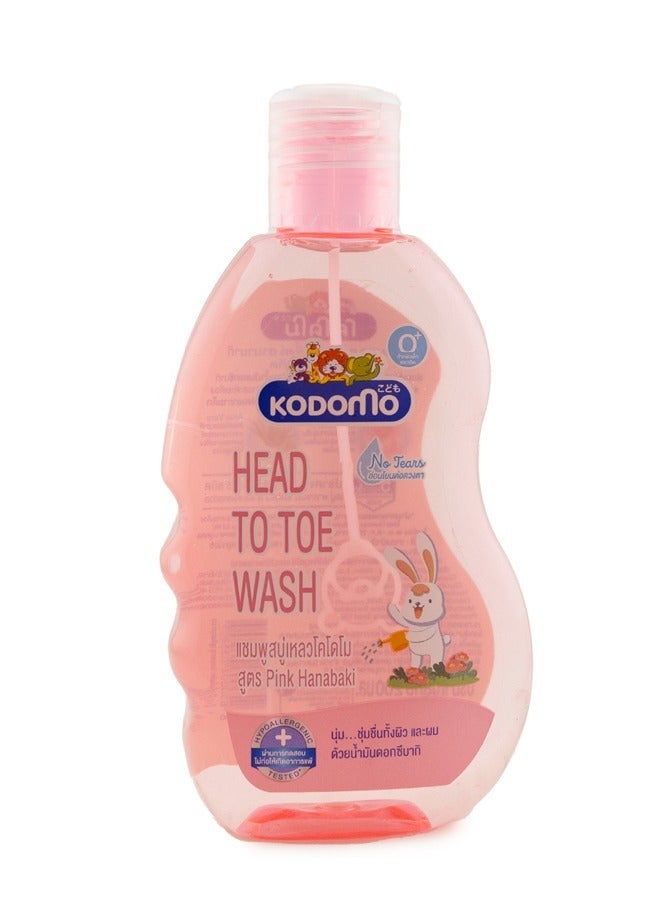 Kodomo Hair & Body Wash Pink Hanabaki 200 ml