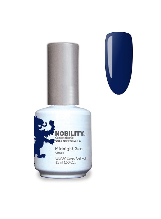 Nobility Soak Off Midnight Sea UV Led Cured Nail Polish Color Deep Sapphire Blue Cream 15 ml Nbgp175