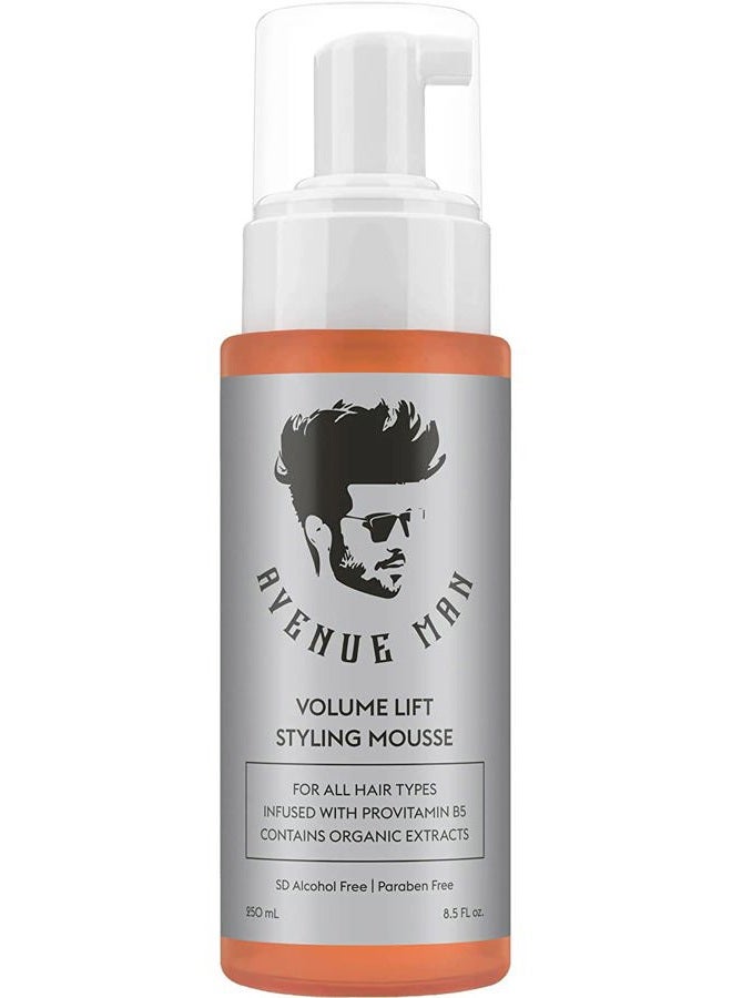 Volume Lift Mousse (5.07 oz) - Styling Hair Products for Men - Firm Hold Foam with Herbal Extracts for All Hair Types - Alcohol & Paraben Free
