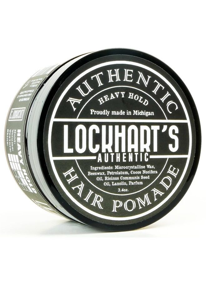 Lockhart's Heavy Hold Hair Pomade, Low Shine, Coco Vanilla Scent, 3.4oz