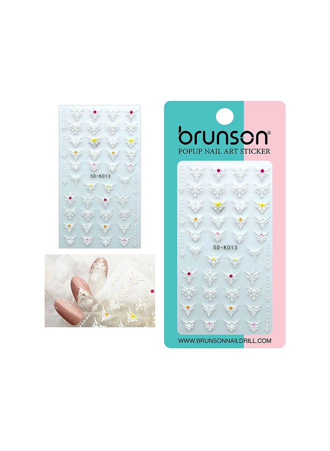 5D Flower Decals Exquisite Self Adhesive Nail Art Decoration Stickers 5D-k013