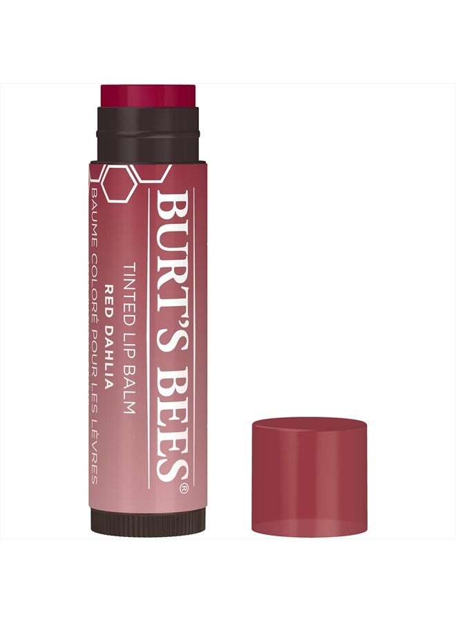 Burts Bees 100% Natural Tinted Lip Balm, Red Dahlia with Shea Butter & Botanical Waxes 1 Tube