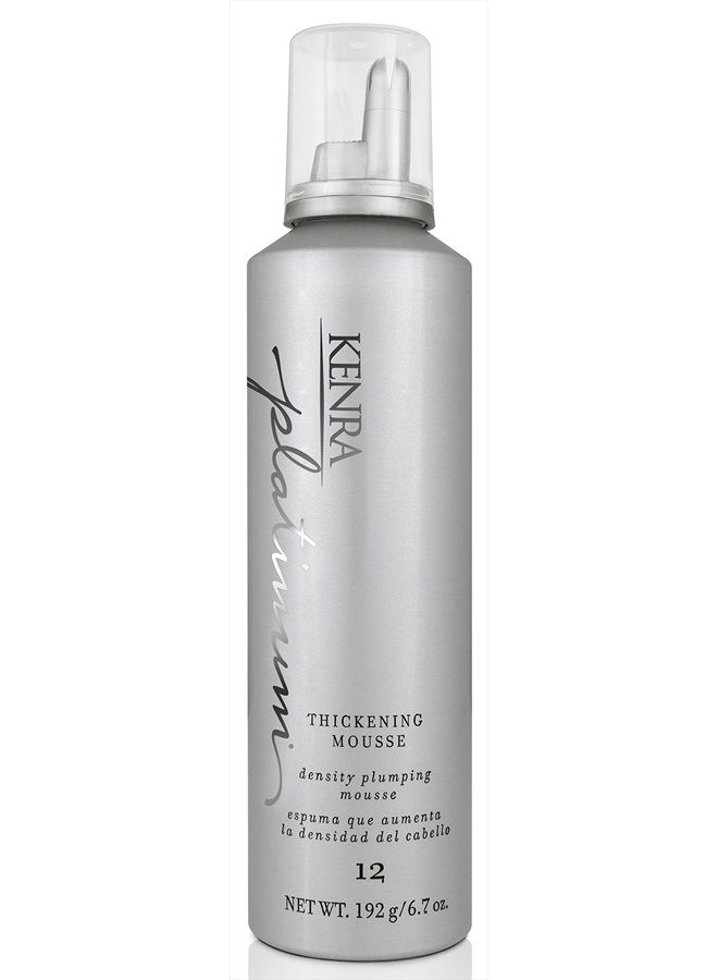 Kenra Platinum Thickening Mousse 12 | Volumizing Styler | Adds Fullness & Body | Humidity Protection Up To 48 hours | Desity Plumping up tp 150% | Thermal Protection | All Hair Types | 6.7 oz