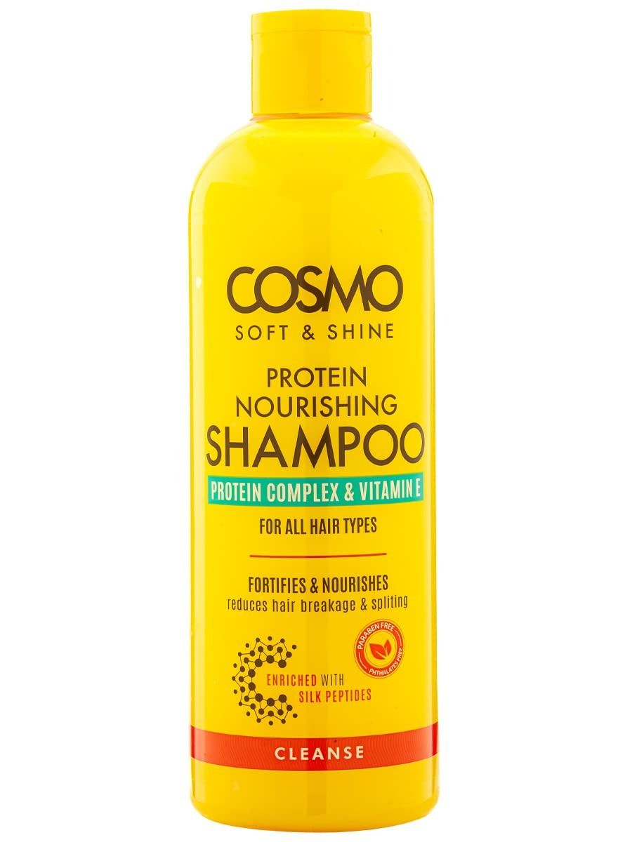 Soft & Shine Protein Nourishing Shampoo 480ml | Fortifies and Nourishes | Reduce Hair Breakage, Spliting | Protein Complex & Vitamin E | For All Hair Types | Yellow