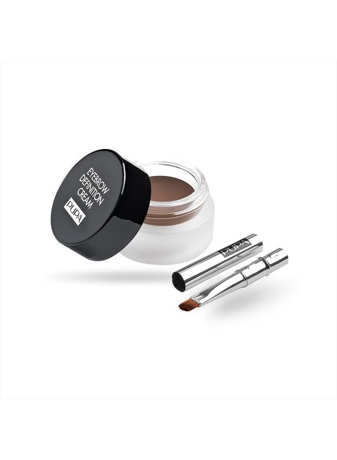 PUPA Milano Eyebrow Definition Cream - Perfect For Sculpting Eyebrows - Great Color Payoff - Natural Looking Results - Smooth, Super Pigment Texture - Long Lasting Hold - 002 Hazelnut - 0.09 Oz