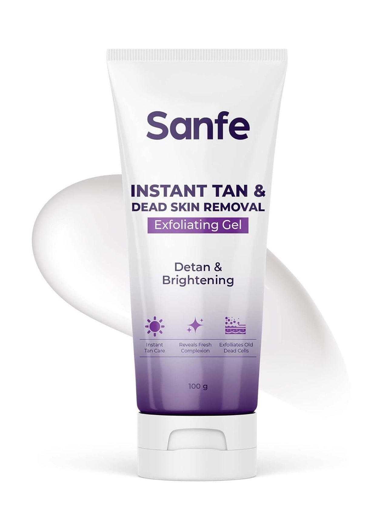 Instant Tan Removal Dead Skin Exfoliating Gel AHA Smooth Bright Skin 100g