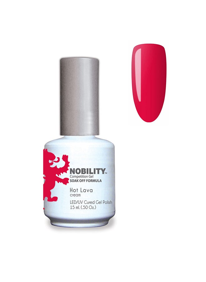 Nobility Soak Off Hot Lava UV Led Cured Nail Polish Color Red Cream 15 ml Nbgp179