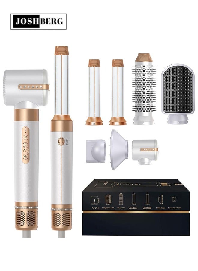 7 in 1 Hair Styler Brush & Hair Dryer, Hair Curler,Hot Air Brush Set,110000 RPM High Speed Multi Styler Hair Straightener,Automatic Curling hair for Fast Drying Curling Volumizing Straightening
