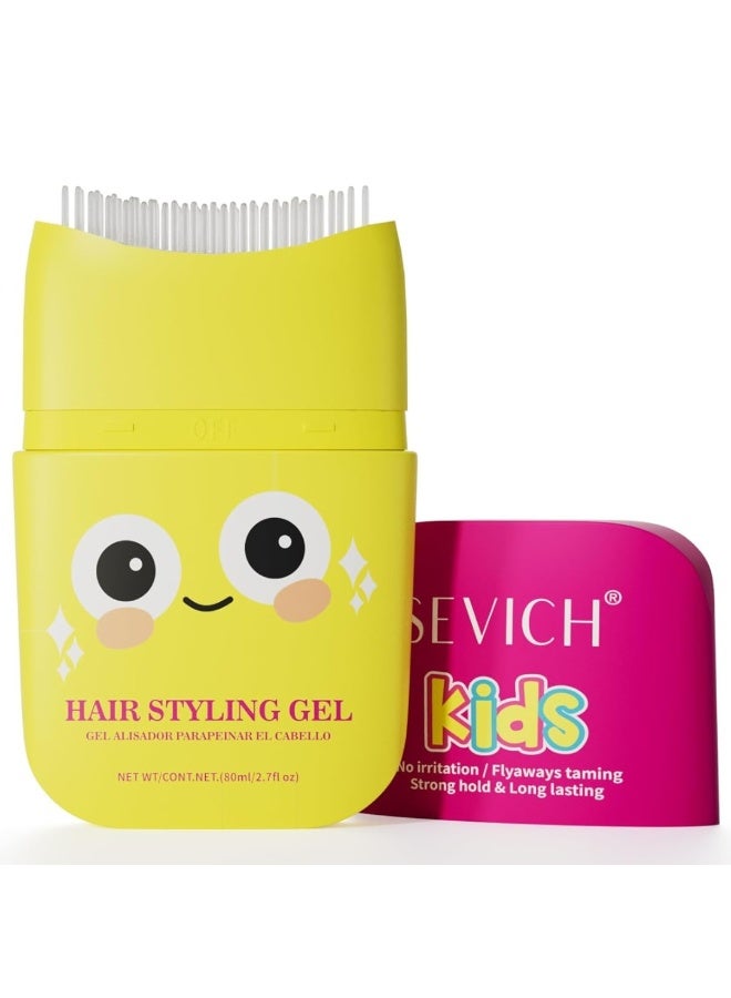 80ml Kids Hair Styling Gel Children's Hair Wax Stick for Hair Edge Control Slick Hair Finishing Stick Gel with Comb Integration Designed for Kids Natural Ingredients Suitable for All Hair Styles