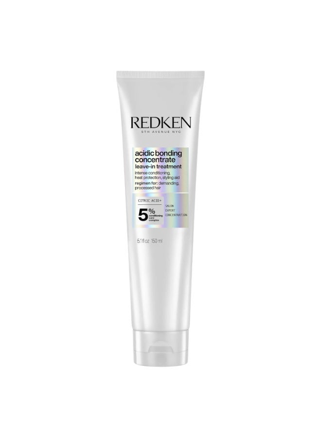 Redken Acidic Bonding Concentrate Leave In Conditioner - Hair Repair Treatment For Weak & Damaged Hair, Bond Building & Strengthening, Smooths & Provides Heat Protection