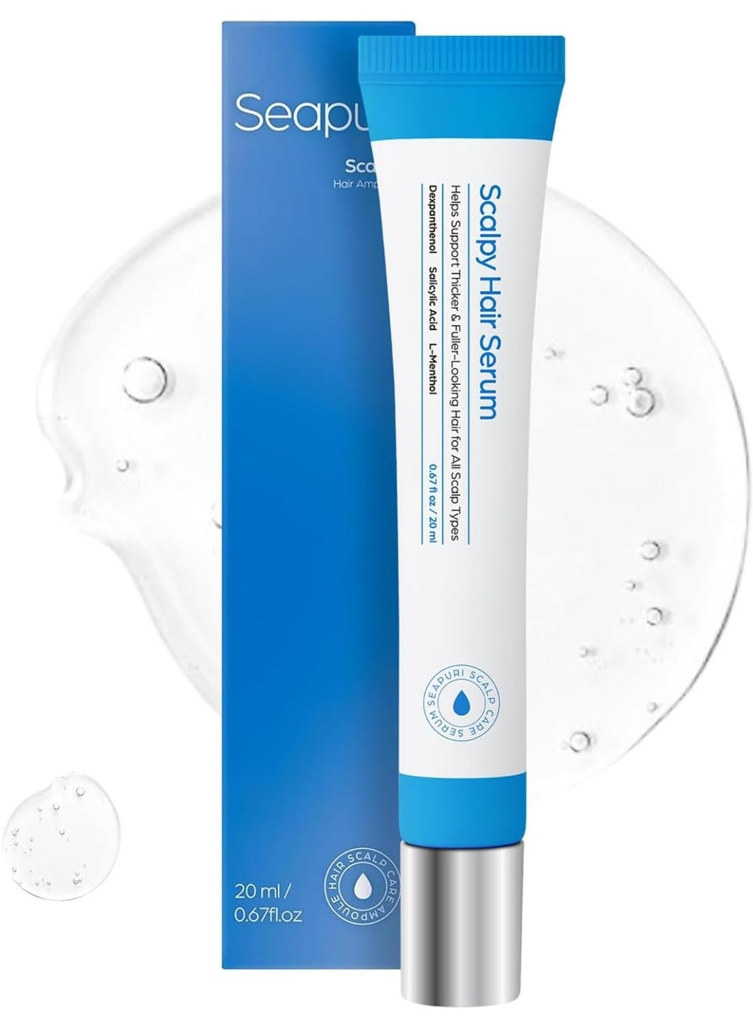 Scalpy Hair Growth Serum for Hair Loss & Thinning | Scalp Massager Treatment | Salicylic Acid, Menthol, Dexpanthenol | Non-Greasy, Lightweight | Exfoliate Dandruff