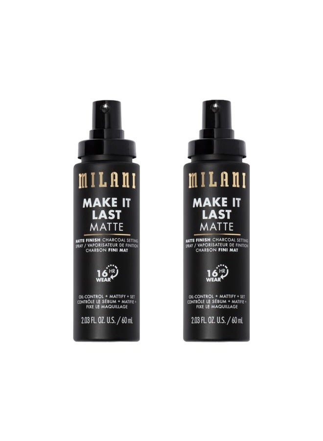 Make it Last Matte - Matte Finish Charcoal Setting Spray - Cruelty-Free Makeup Primer and Setting Spray for Oily Skin - Long Lasting Finishing Spray - 2 Pack