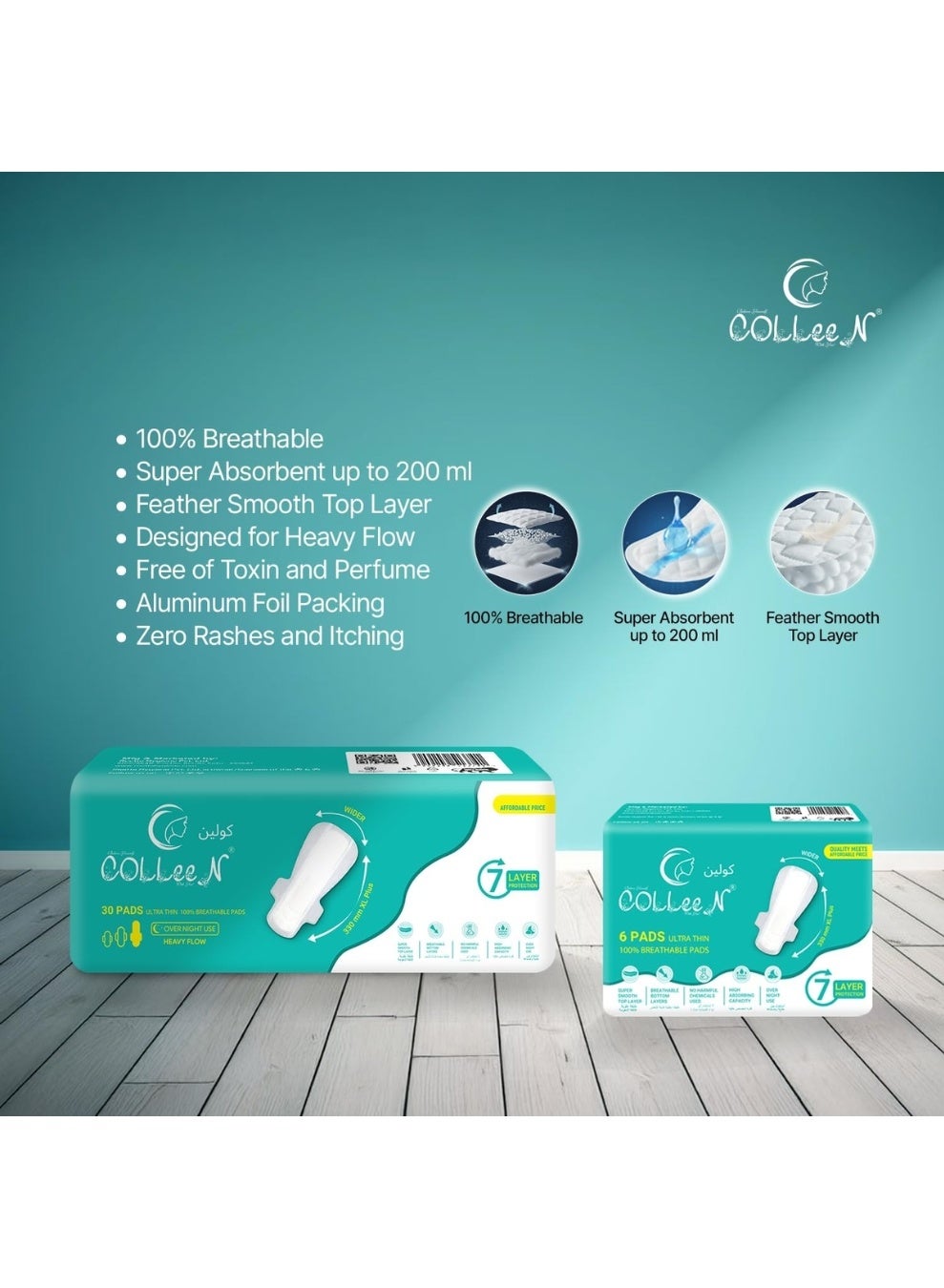 Colleen Ultra Breathable sanitary Napkin XL+ 330mm Night Use 6 Pad || heavy flow sanitary Ultra thin pads |Non Toxic pad - image 7