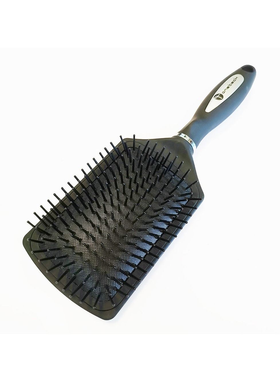 Onetech Cushioned Paddle Hair Brush, Black – Gentle Detangling & Smoothing for All Hair Types, 1 Pc
