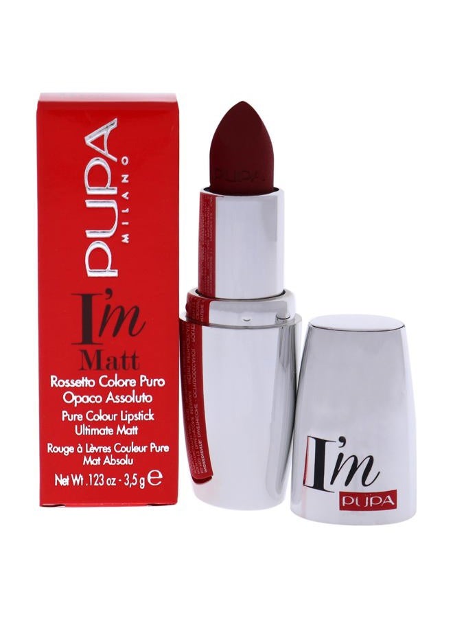 I Am Matte Pure Colour Lipstick - 073 Irresistible Burgundy for Women - 0.123 oz Lipstick