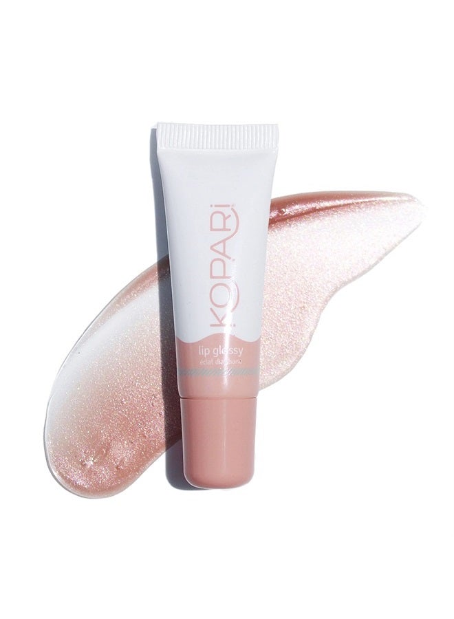 Coconut Lip Glossy | Nude Tint Birthday Suit | Vegan Hydrating Moisturizing Lip Oil Vitamin E Shea Butter Long Wear High Shine Non Sticky | Natural Clean Plant Based Non Toxic Balm Paraben Free