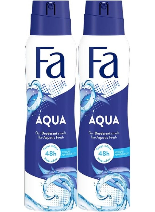 FA Deodorant Spray Aqua 150ml, Pack of 2