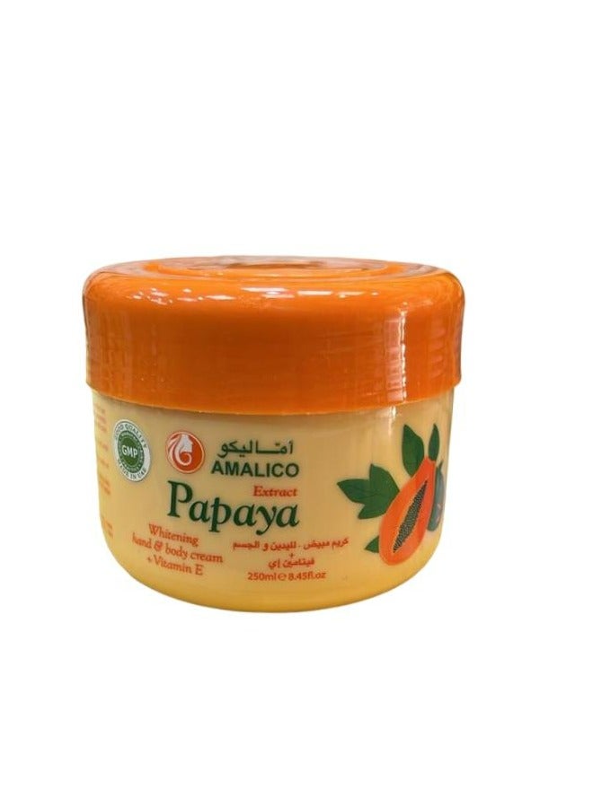 AMALICO Papaya Whitening Hand & Body Cream + Vitamin E 250 ML