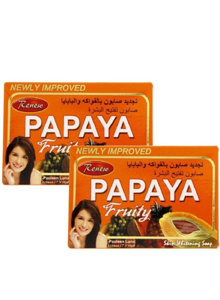 Papaya Fruity Soap - 135g x 2 Pcs