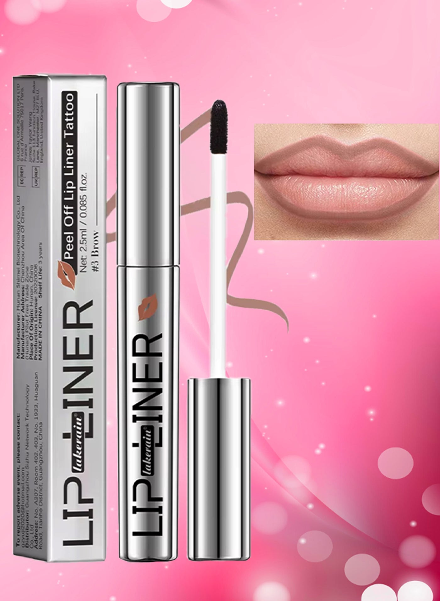 Peel Off Lip Liner Tattoo Peel Off Lip Stain Long Lasting Lip Stain Peel Off Infused with Hyaluronic Acid and Vitamin E Waterproof Long Lasting Highly Pigmented Matte Lip Tint Neutral Mauve 03