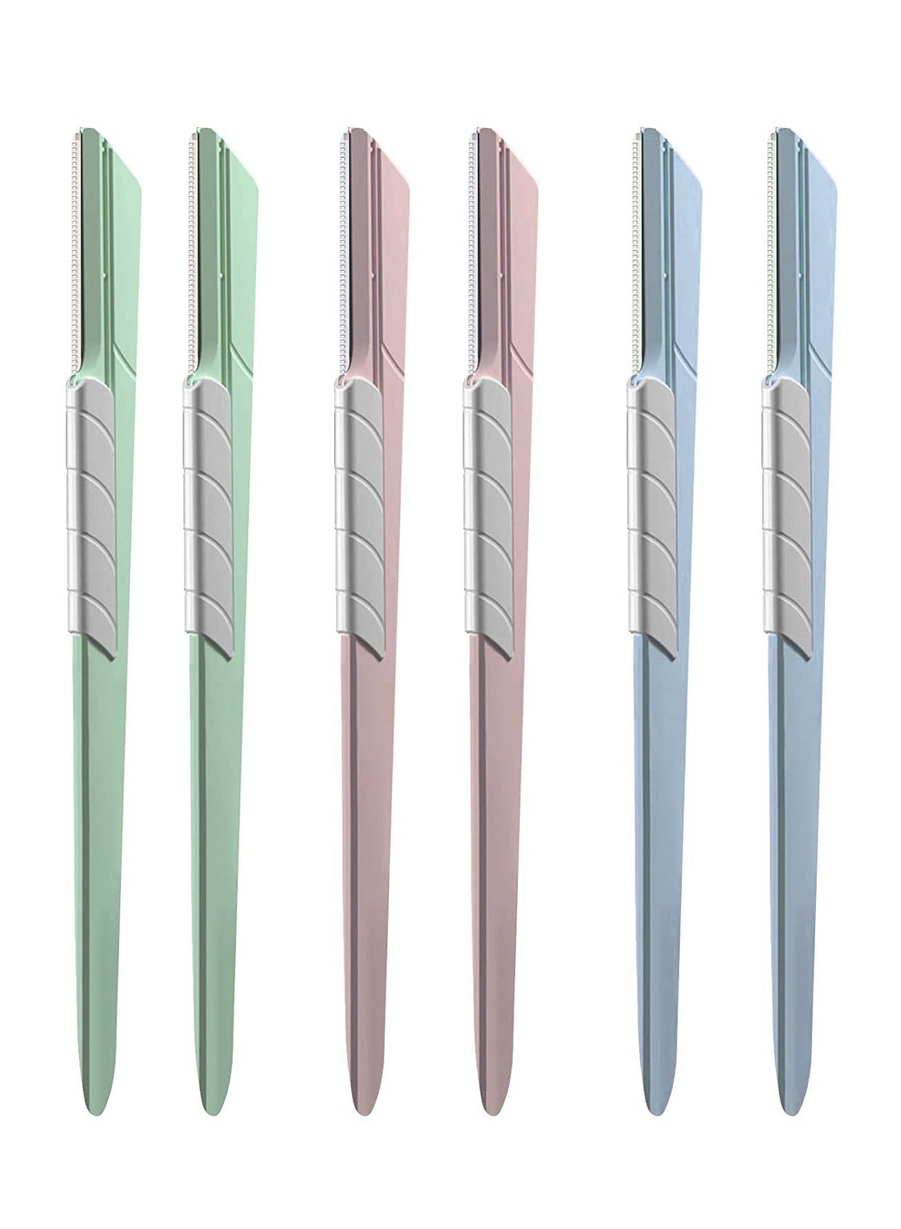 SYOSI Eyebrow Razor for Women, 6 pcs eyebrow trimmers with sliding cover, Ergonomic Eyebrow Shaper and Facial Razor, for Peach Fuzz, Exfoliating Face Razor, Gentle Skin Exfoliation Blade